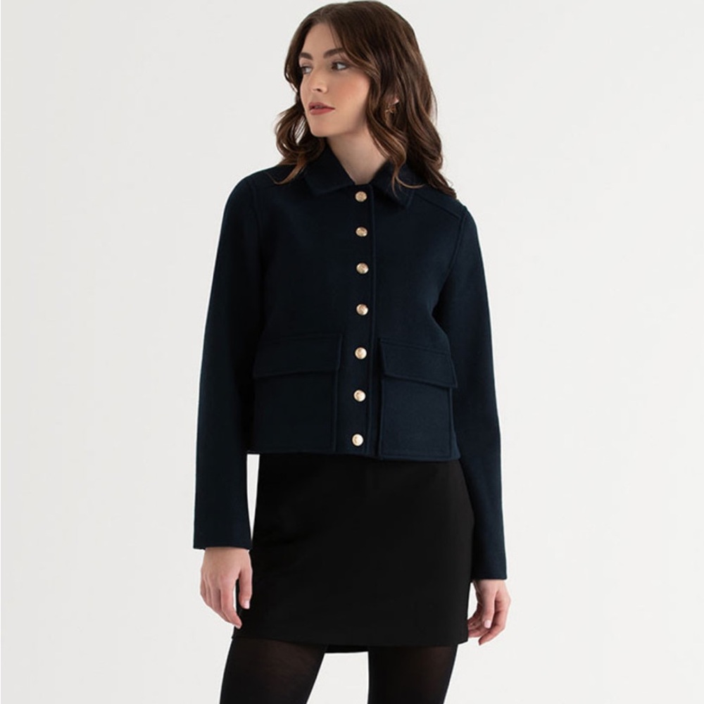 Ricki's  navy Blue nautical Pea jacket Coat with Gold buttons
